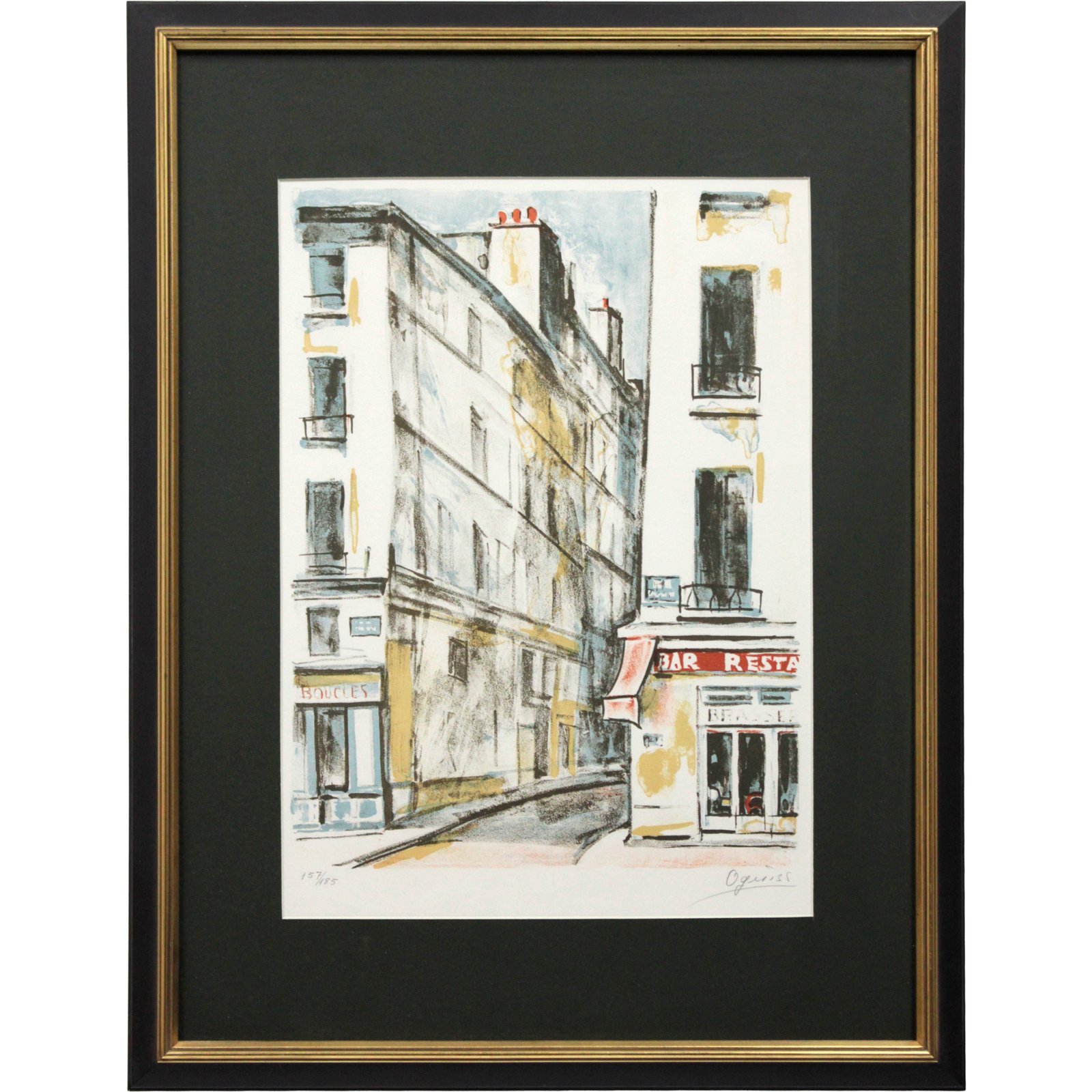 荻須高徳 『ル・バール・デ・ザミィ』 リトグラフ - 北海道画廊