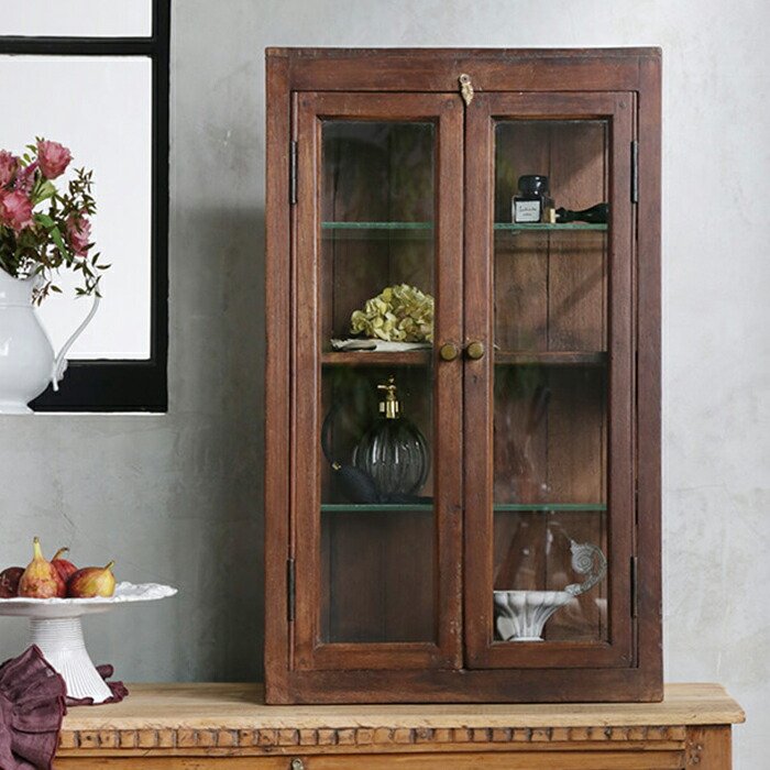 楽天市場】ヴィンテージ ウォール ショーケース ガラス // ショー