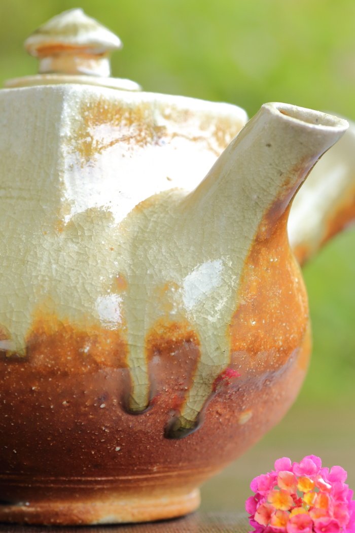 小島憲二 四方蓋伊賀急須 満容量520ml 穴窯焼成 ビードロの美しい伊賀