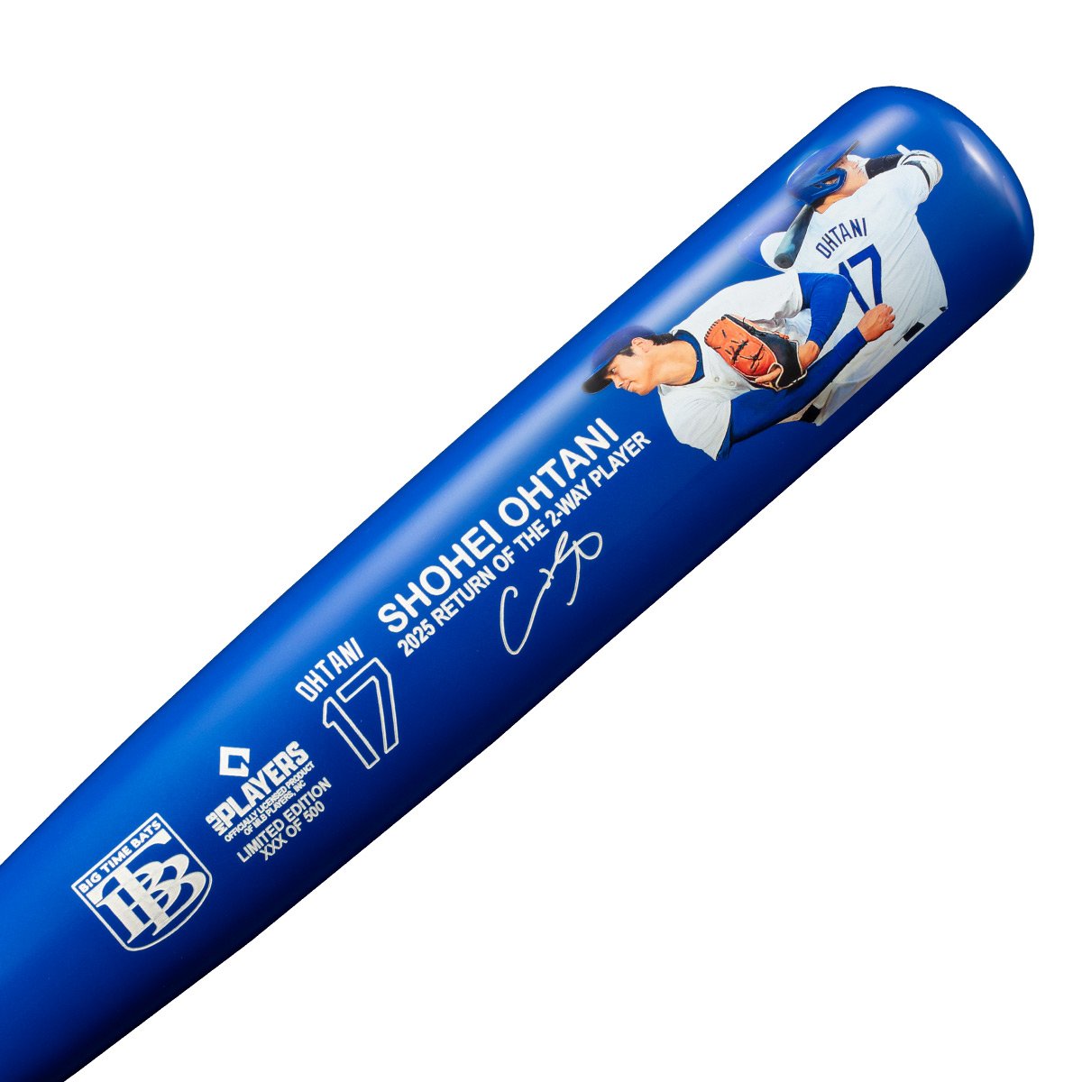 大谷翔平選手の二刀流復活を記念して、試合での雄姿とサインがプリント