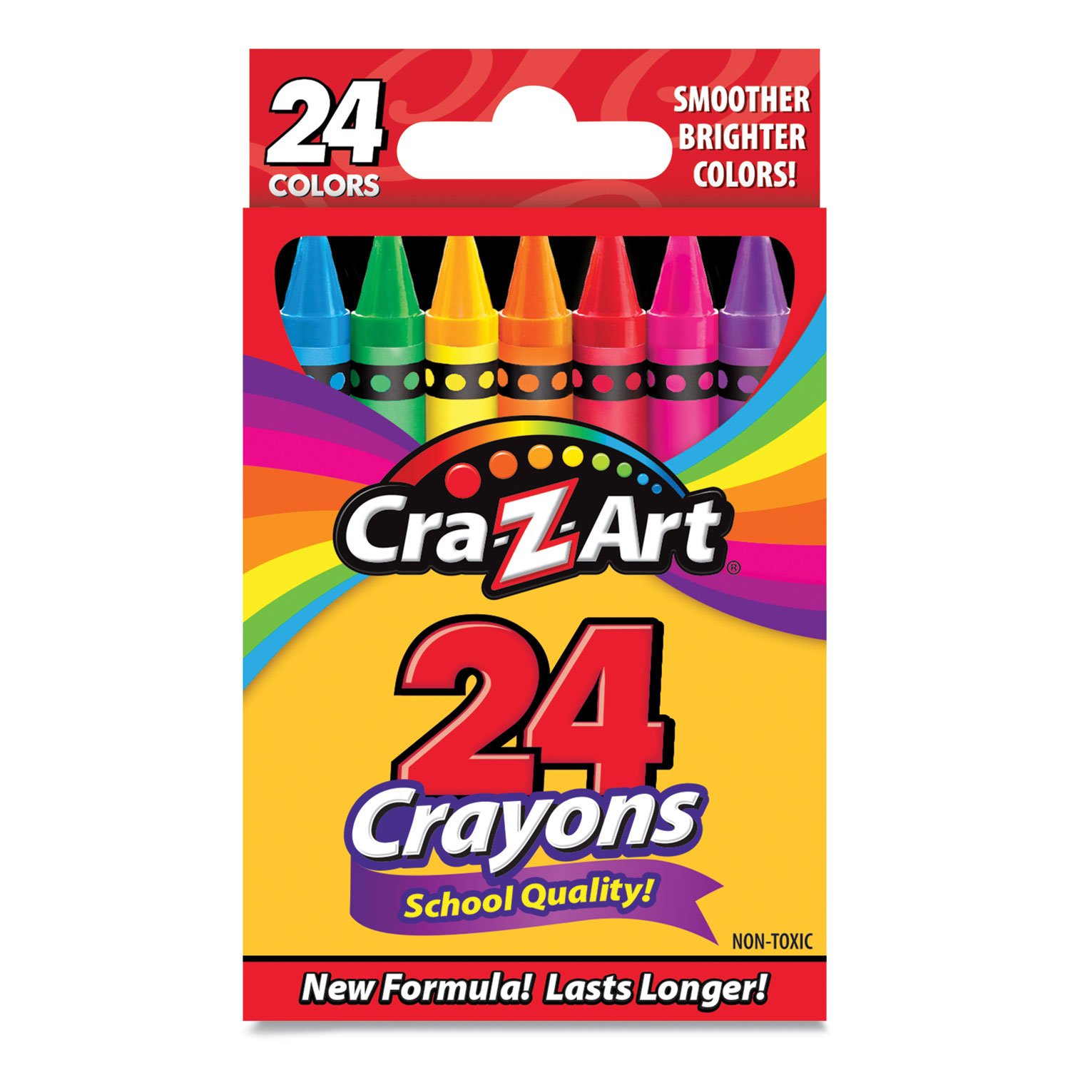 Cra-Z-Art School Quality Crayon, Assorted Colors, 24/Box (1020148
