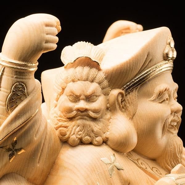 三面大黒天 檜一杢彫り金彩仕上げ - 三宝堂オンラインショップ