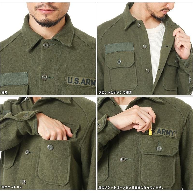 MILITARY（ミリタリー） 実物 USED 米軍 ヴィンテージ ウールシャツ OG