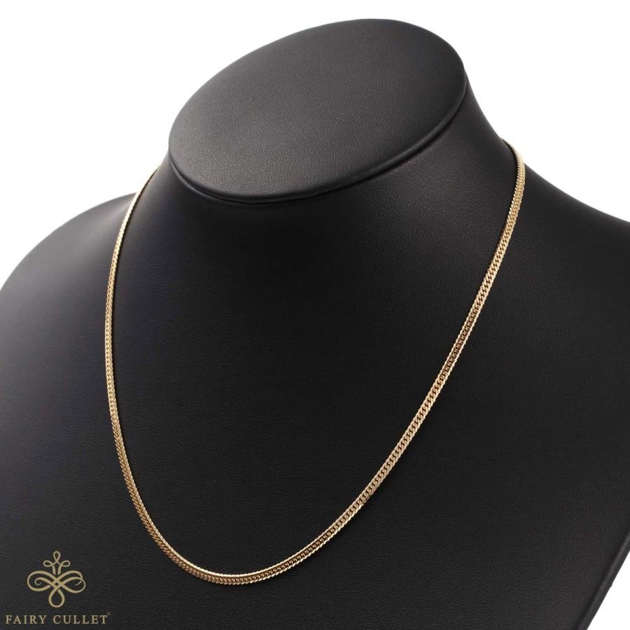 18金ネックレス K18 6面Wチェーン 日本製 9g 45cm 中留め : フェアリー