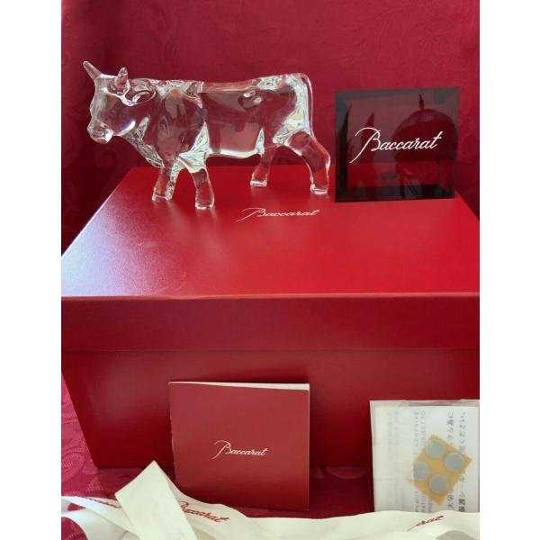 バカラ（Baccarat） 置物 バッファロー 牛 クリスタル フィギュリン
