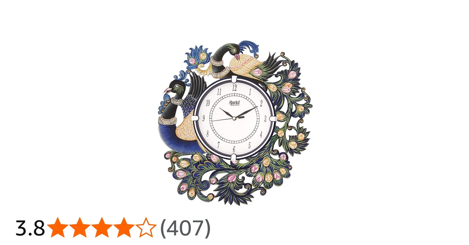 Buy CIRCADIAN Peacock Design Wooden Wall Clock for Home Living