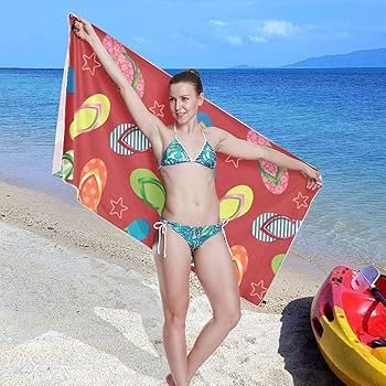 Amazon.com: OTVEE Colorful Flip Flops Beach Towel Thin Quick Fast