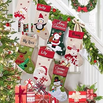 Amazon.co.jp: 名前入りクリスマスストッキング 3個セット 7パターン
