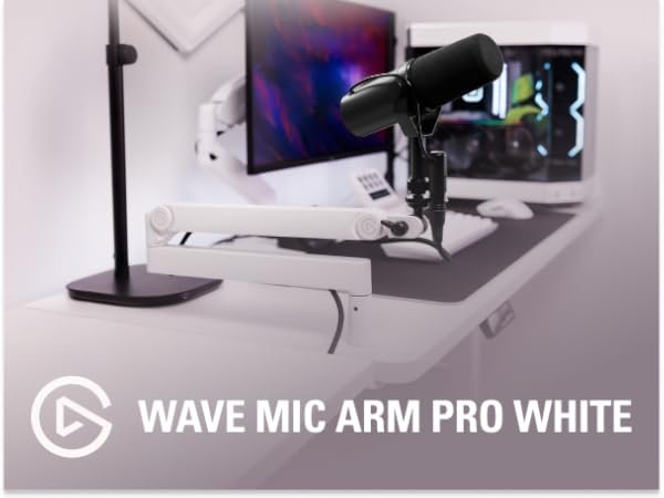 Amazon.com: Elgato Wave Mic Arm Pro White - 360° Rotatable Low