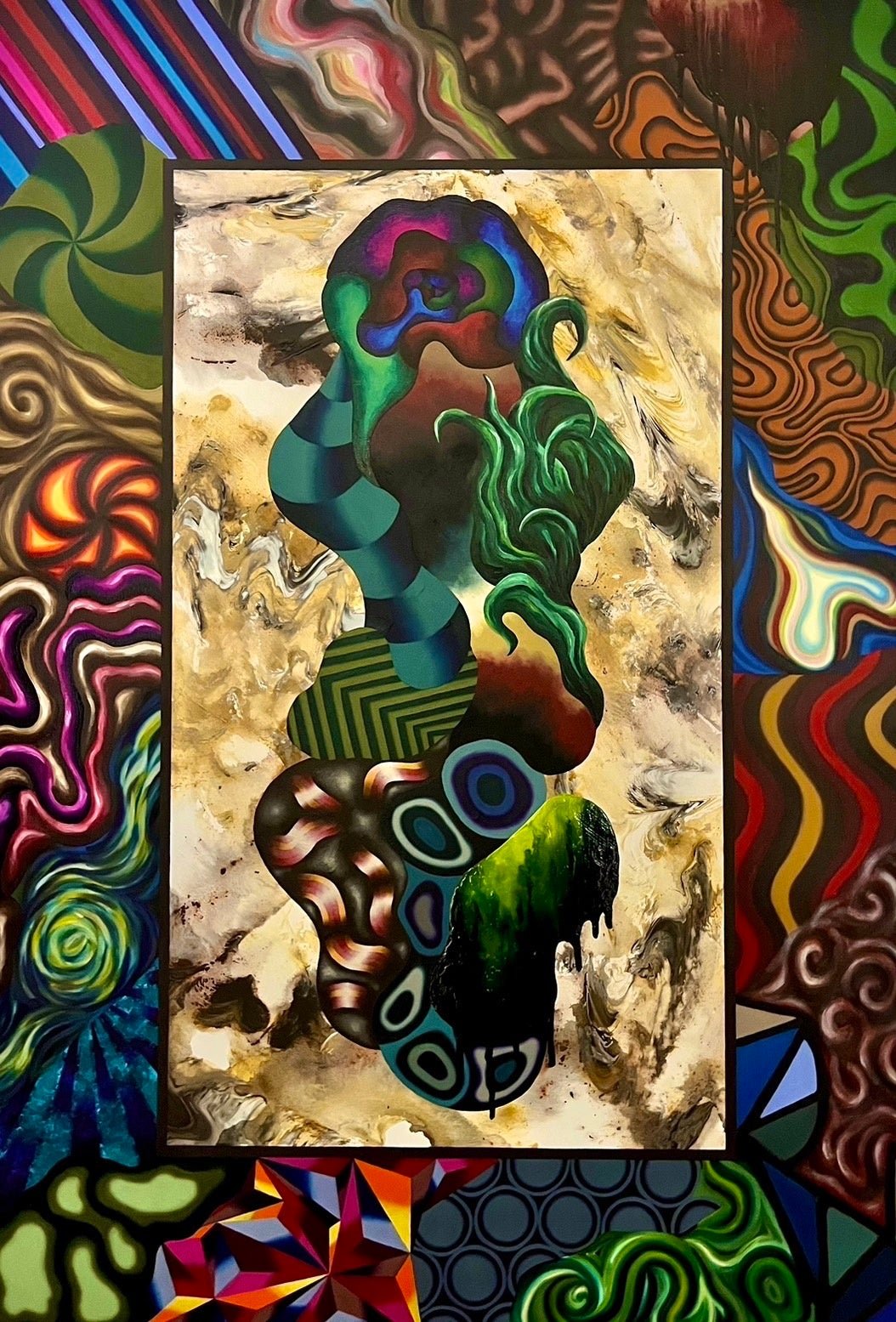 連鎖する変化アクリル画原画