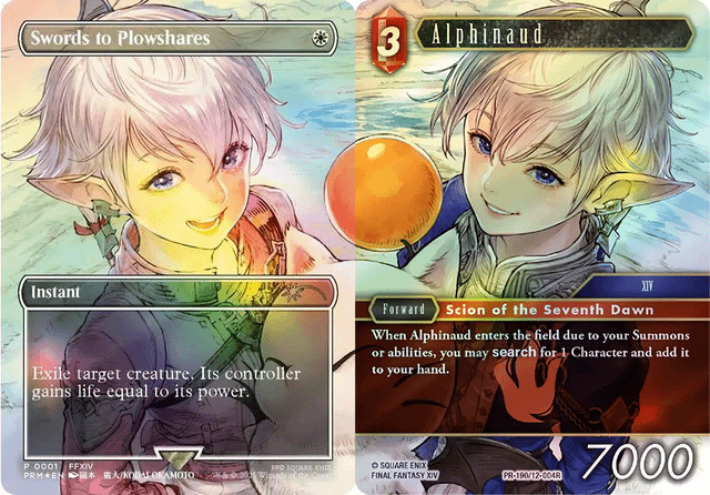 新しいアリゼーとアルフィノのMTGとFF TCGプロモを並べてみた : r/magicTCG