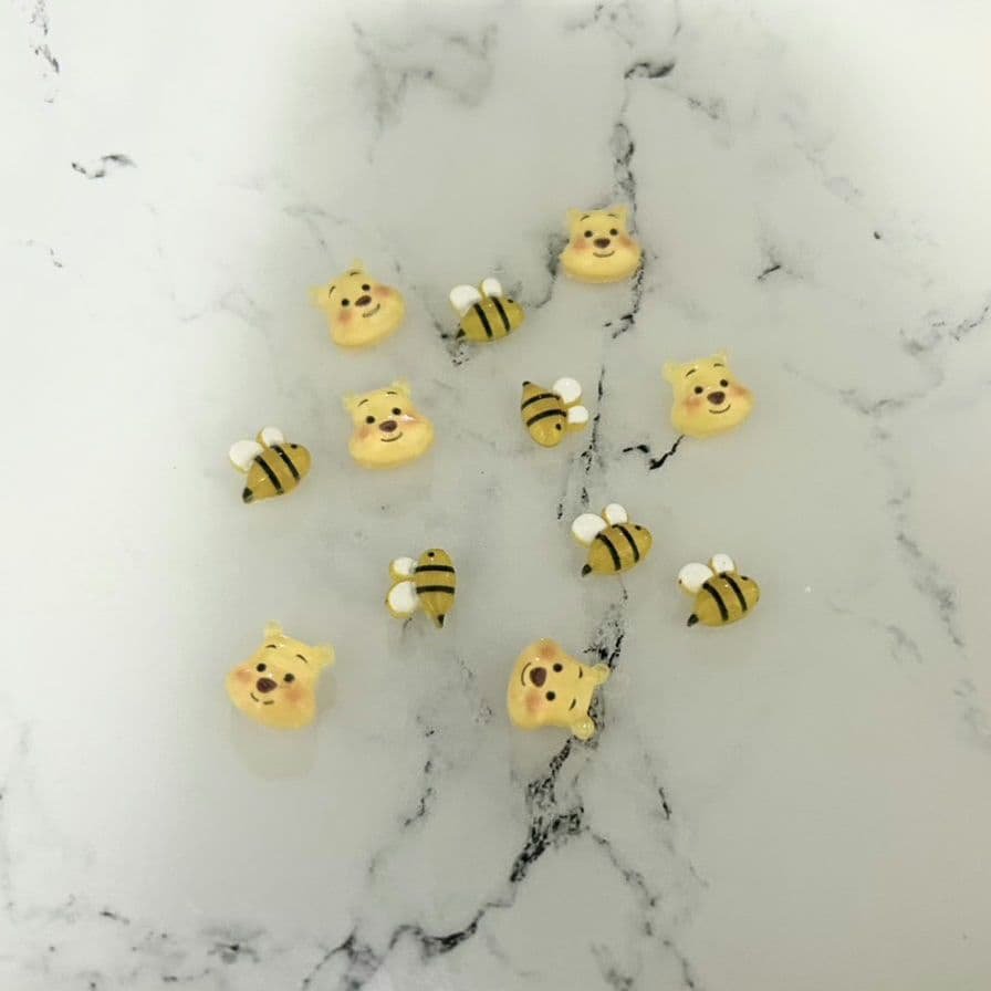 ネイルパーツセット ネコポス送料無料】ネイルパーツ クリアオーロラベアパーツ 全3色 [5個