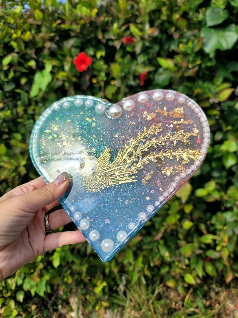 本日限定価格1つ特大サイズ想いを現実へ導く祈りの鳳凰オルゴナイトプレート