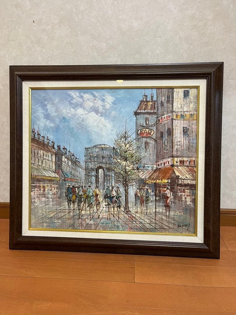 パリ　油絵　絵画　 Caroline Burnett キャロライン バーネット Original Vintage Signed Caroline Burnett Oil Painting Paris Street
