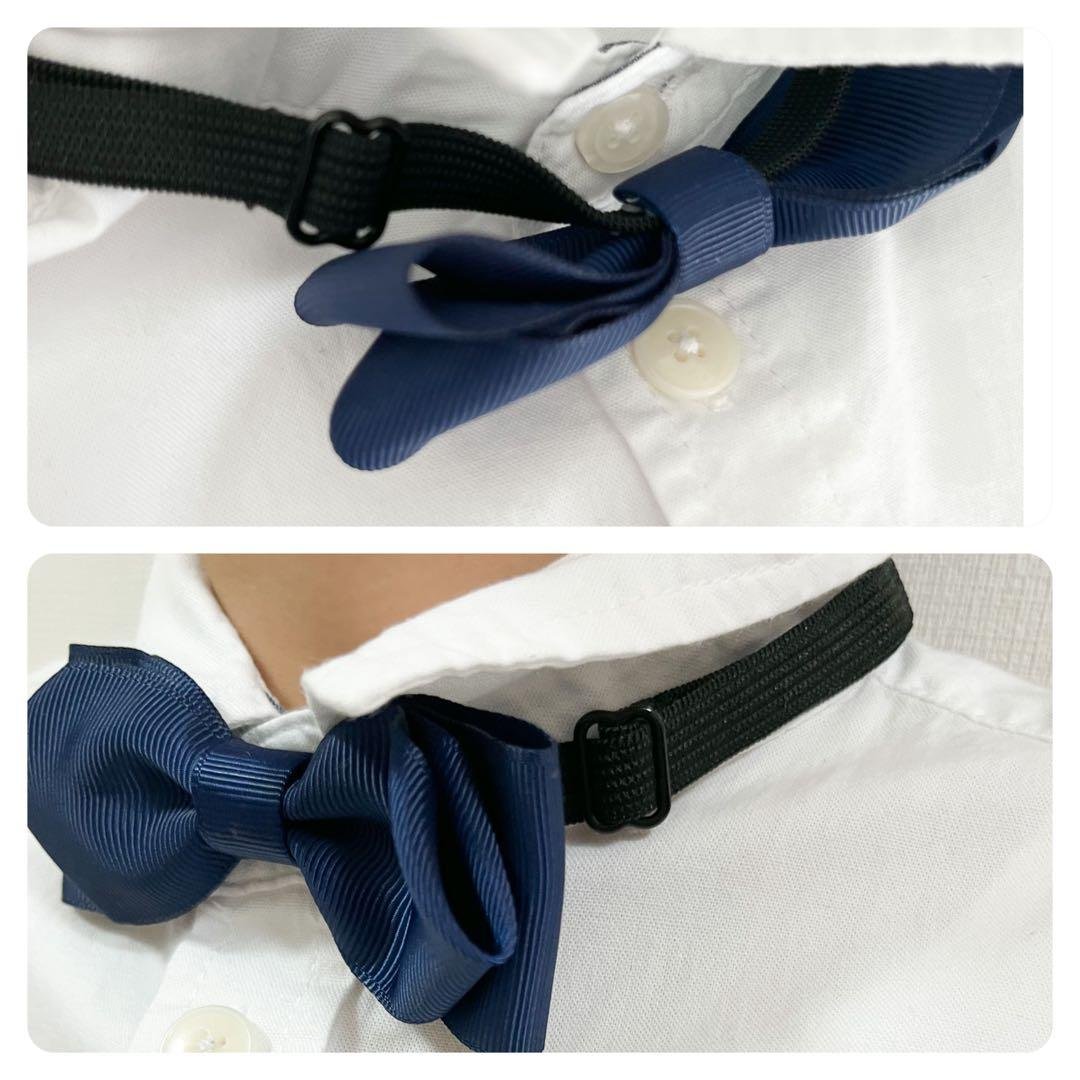 ベビーからキッズ蝶ネクタイ ネイビー×ブルードット 入園 七五三 結婚