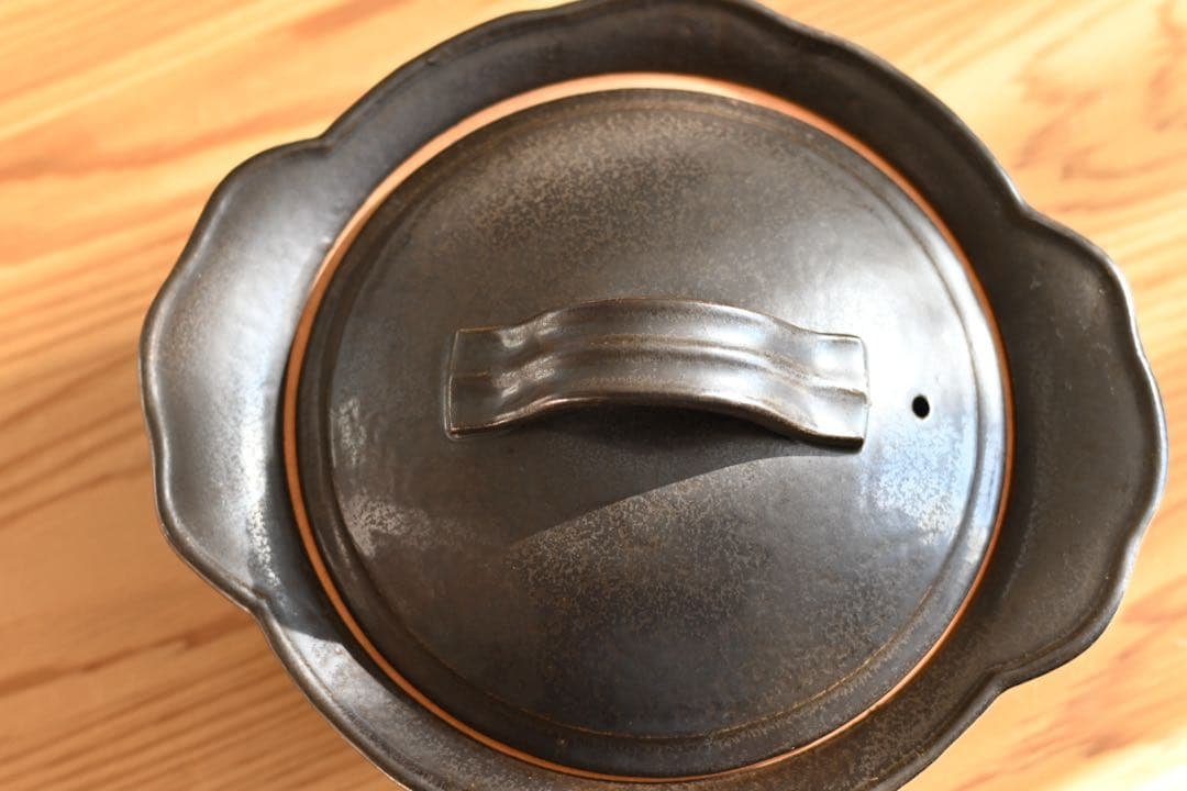 awabiware あわびウェア　ココット土鍋patapata 黒マット