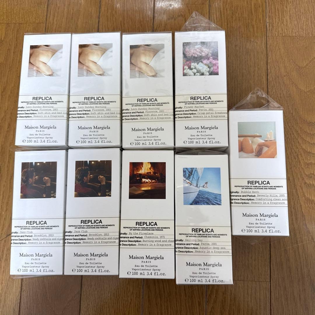 【香水空瓶空瓶】メゾンマルジェラ 100ml サイズ×9箱付③ メゾン マルジェラ レプリカ ビーチ ウォーク EDT 100ML (Maison