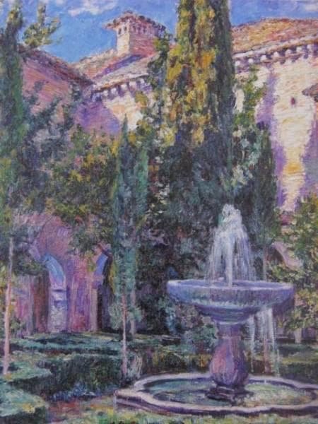 児島虎次郎、アルハンブラ宮殿、希少な画集より、新品高級額・額装付