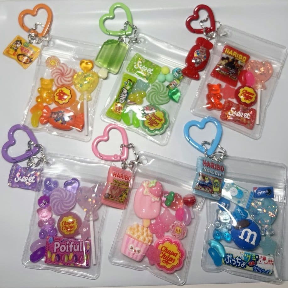 ガチャ詰めポーチ風キーホルダー キャンディバッグ お菓子 2点目から