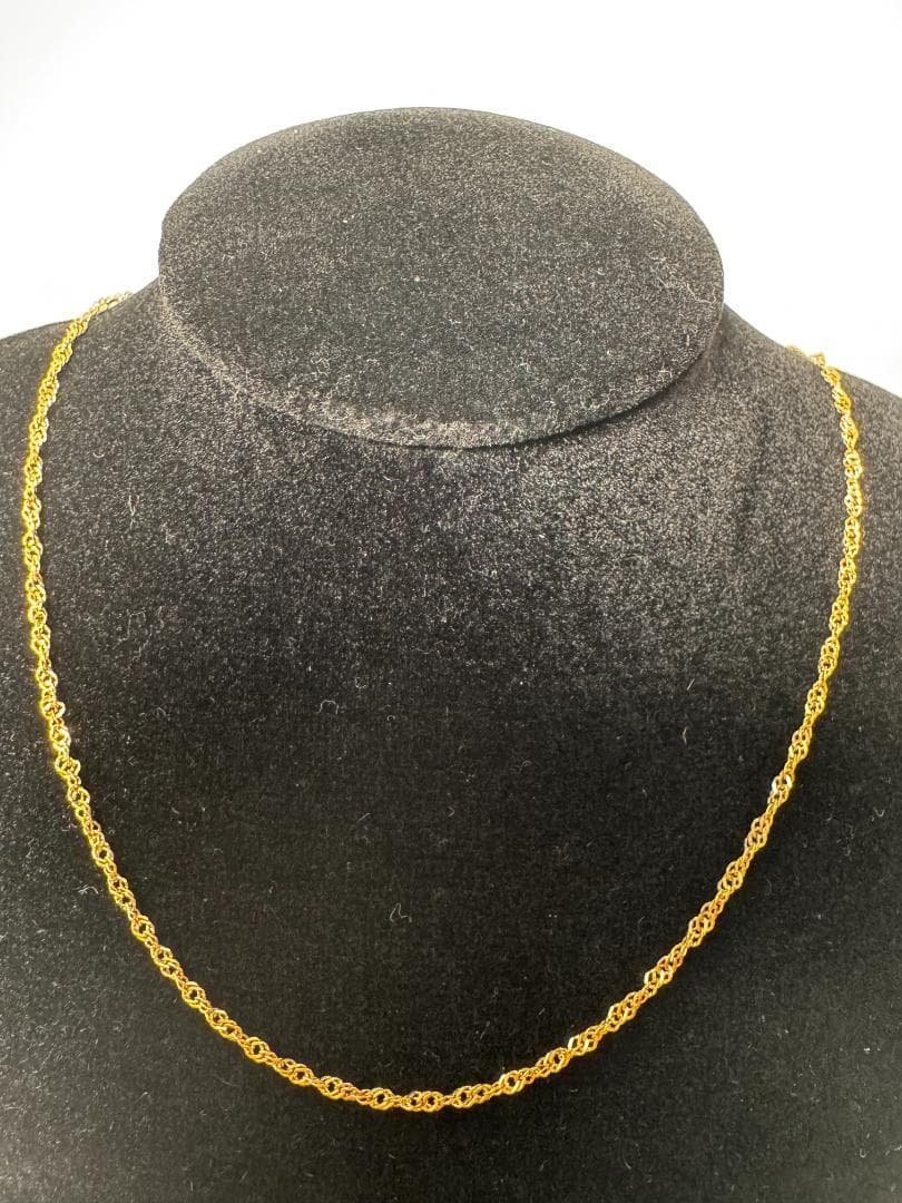 日本製K18ゴールド リンクチェーン ネックレス2.07g K18 パイプ2連デザインチェーンネックレス｜金 ゴールド 18金 日本製