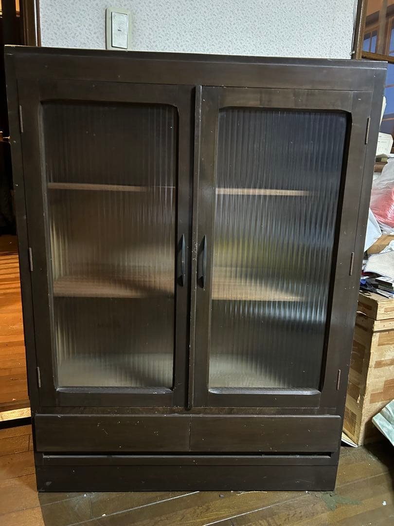 昭和初期　レトロ　本棚　ガラス扉　アンティーク モールガラス扉の昭和レトロ本箱｜収納力と美しさを兼ね備えた