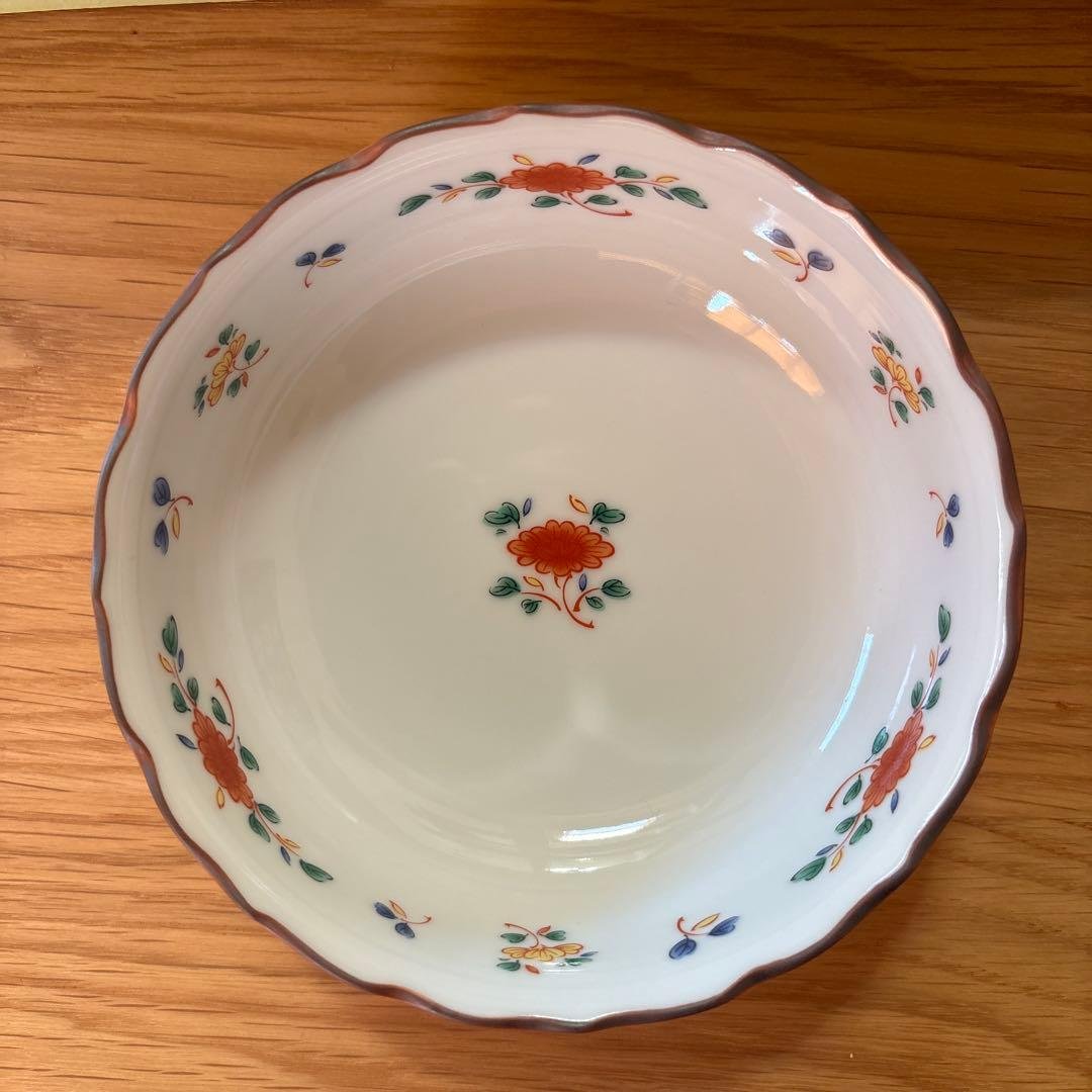 新品未使用】たち吉 花数寄 黄地花絵 煮物鉢5客セット 浅鉢 黄色