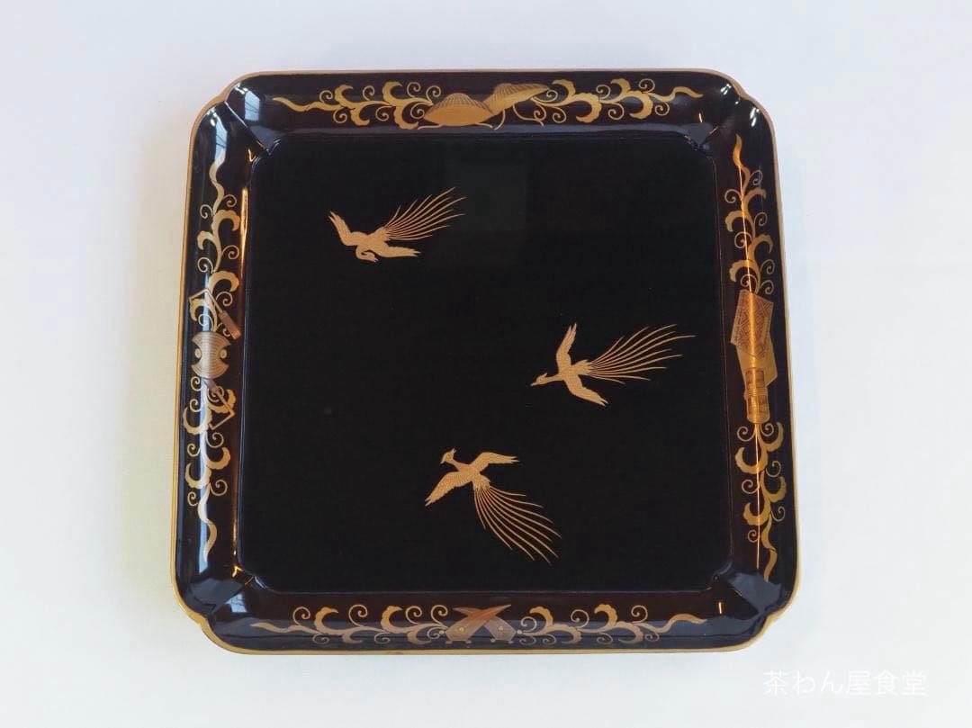 西村象彦造『鳳凰唐草蒔絵盆』（共箱） 草花蒔絵 六角形菓子器 平安 西村象彦 逸品作 共箱 喰籠 | 古美術ささき