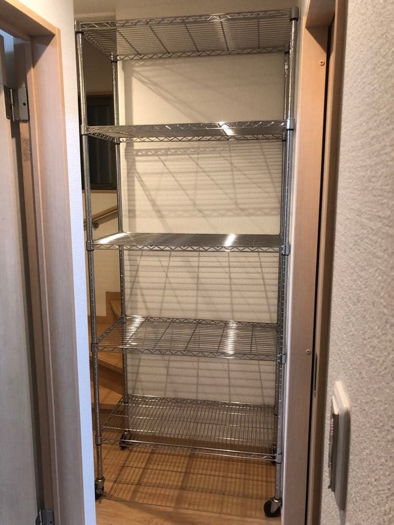 ④スチールラック 5段 シルバー 約220cm キャスター付き Amazon｜アイリスオーヤマ ラック メタルラック 本体 スチールラック 5