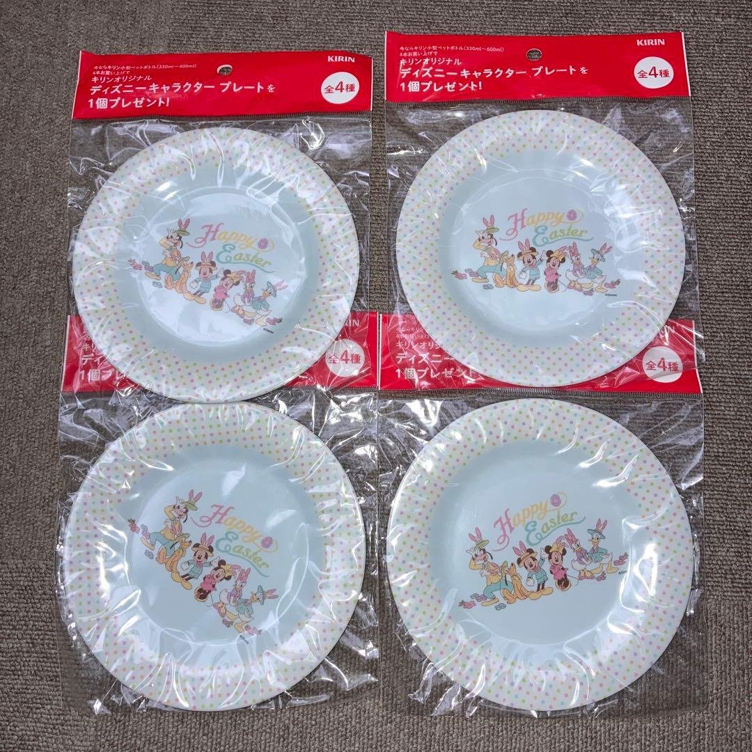 確認用♫ディズニー メラミン プレート お皿 4枚セット♪ 未使用 イースター トイ・ストーリー・マニア！やミッキーワッフル柄も！東京