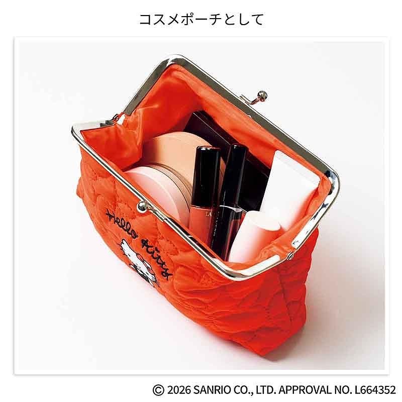 付録は「ハローキティ」刺繍入りがま口ポーチ、リンネル3月号増刊