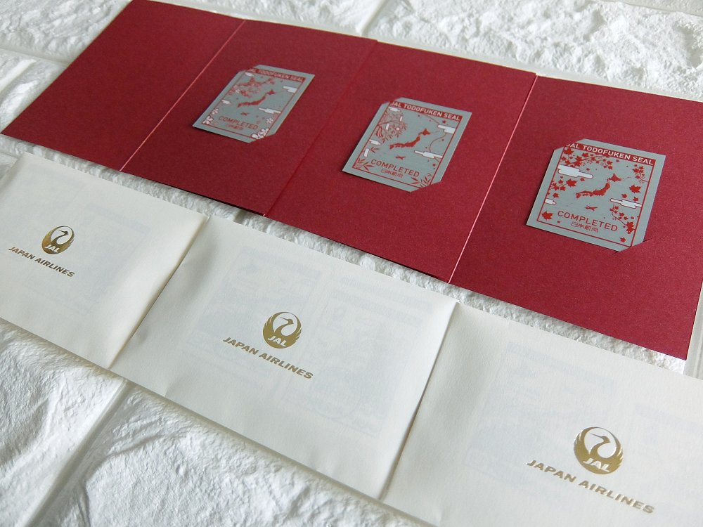 全種類集めたJAL都道府県シール4セット分を一度に全部コンプリート