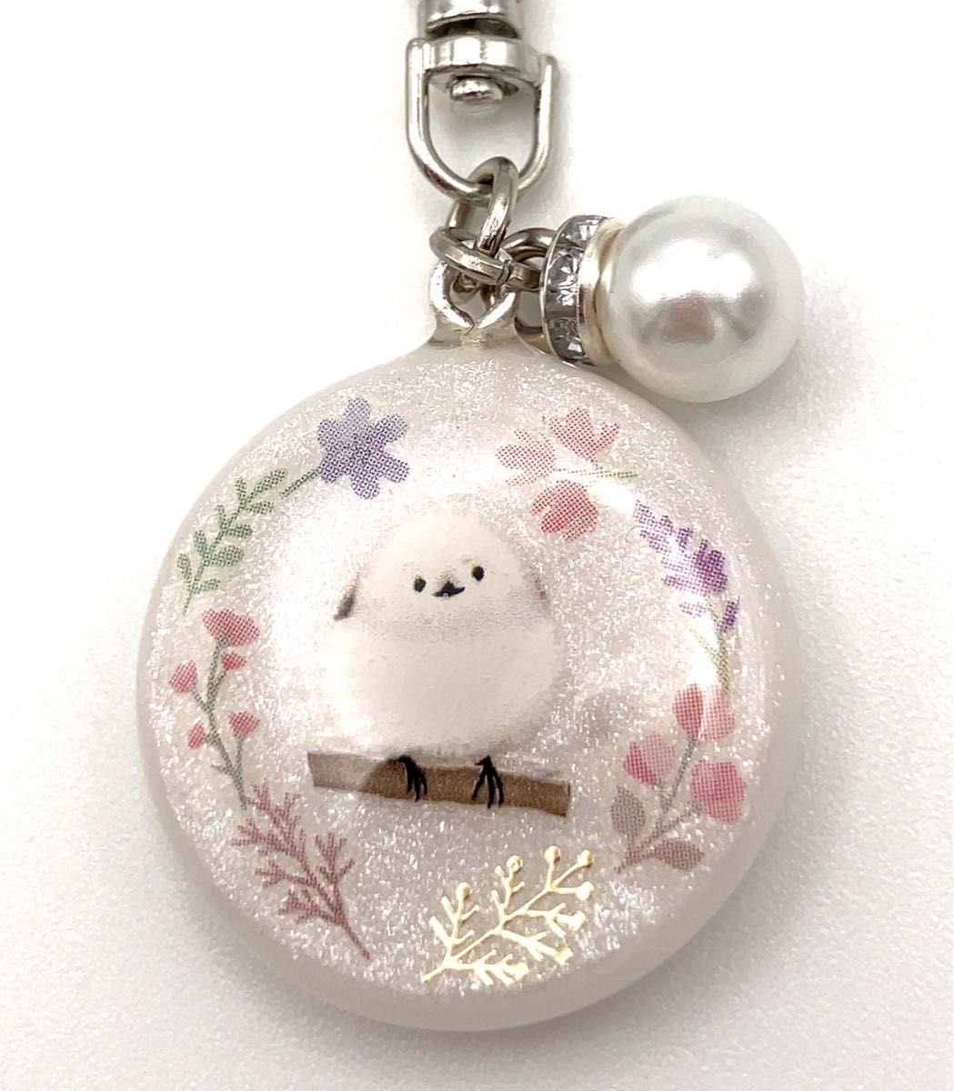 メモリーオイル封入 シマエナガ レジン パール 北海道の野鳥