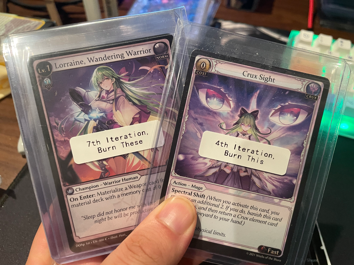 Sample cards: Lorraine, Wandering Warrior | Silvie, Wrote a Blog