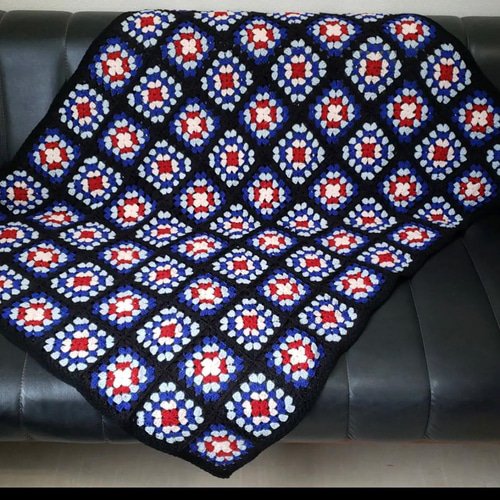 送料無料】モチーフ編み ブランケット ひざ掛け モチーフつなぎ ギフト