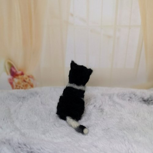☆羊毛フェルト白黒ねこ親子☆ 猫 ハンドメイド ねこ ネコ フェルト猫