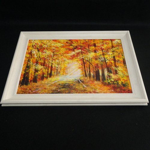 油絵 油彩 油彩画 絵 絵画【銀杏並木】 絵画 HR 通販 16534916